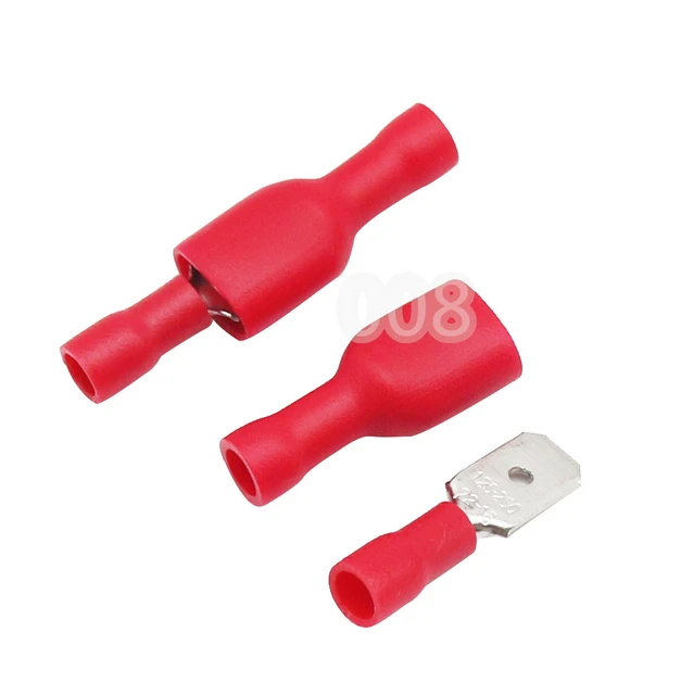 Faston femmina 6.3mm isolato rosso