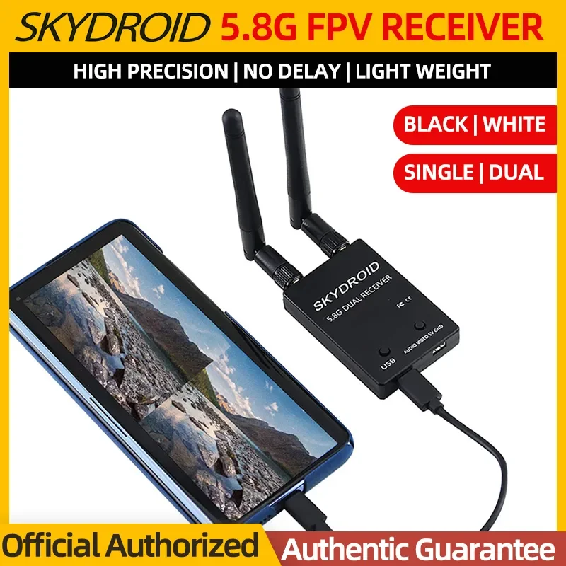 

SKYDROID 5.8Ghz 150CH FPV Receiver UVC 5.8G Dual Receiver Double/Single Antenna OTG Smartphone For Android Phone RC Drone Parts