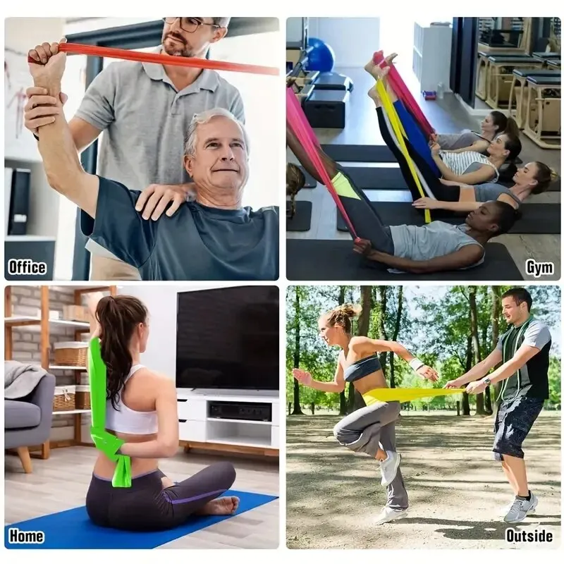 Yoga Resistance Bands 1 Pc TPE Yoga Tension Sheet Elastic Band Fitness Exercise