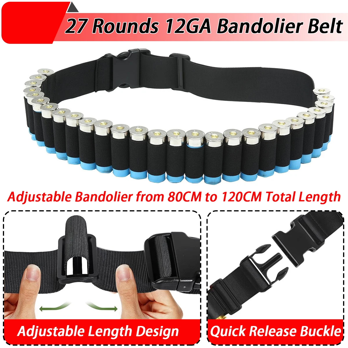 12GA بندقية باندولير 27 جولة قابل للتعديل 12 مقياس...