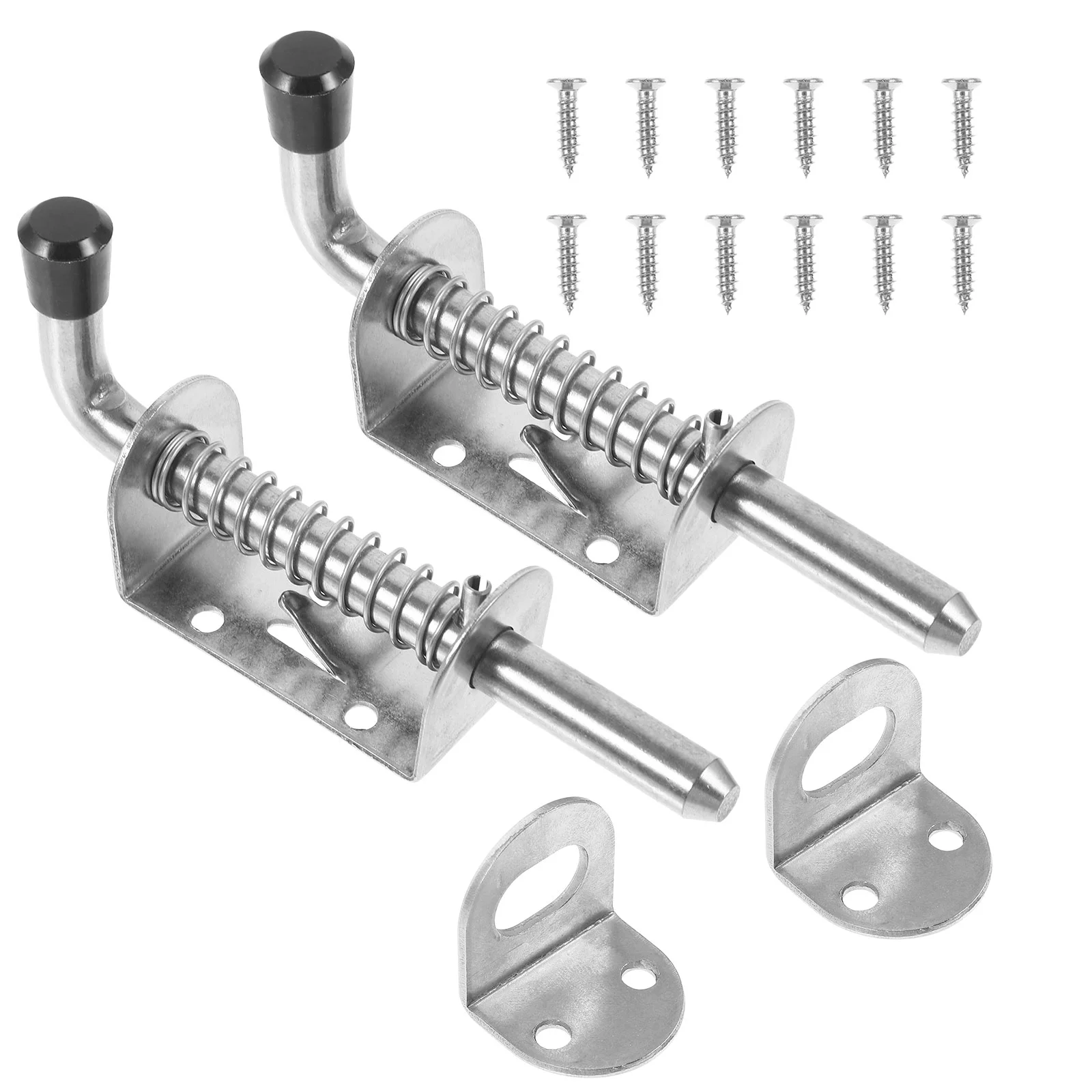 

2 Sets Plug Spring Loaded Latch Bolt Stainless Steel Shed Door Barrel Heavy Duty