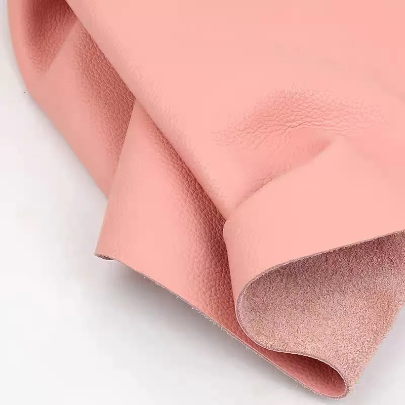 핑크 탑 레이어 소가죽 수제 가죽 DIY 가죽 소파 시트 백팩 부드러운 가죽 원단