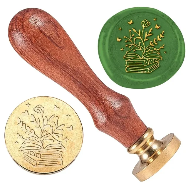 Sigillo Di Cera Testa Rimovibile - In Ottone Con Manico Legno, Per Buste E Inviti - Foto 13