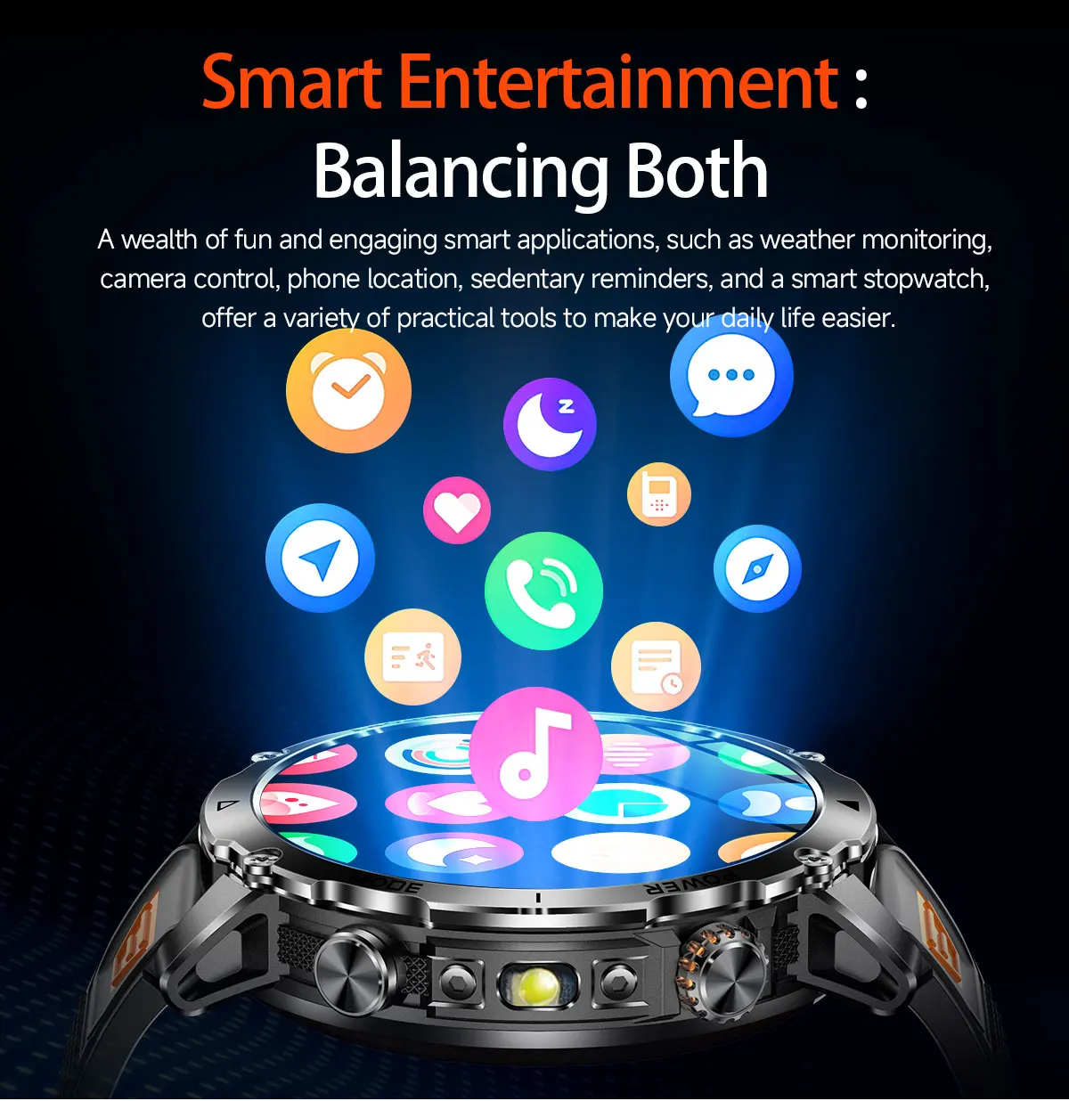 Military Smart Watch For Men Gps Waterproof With Strong Flashlight_voghion.com