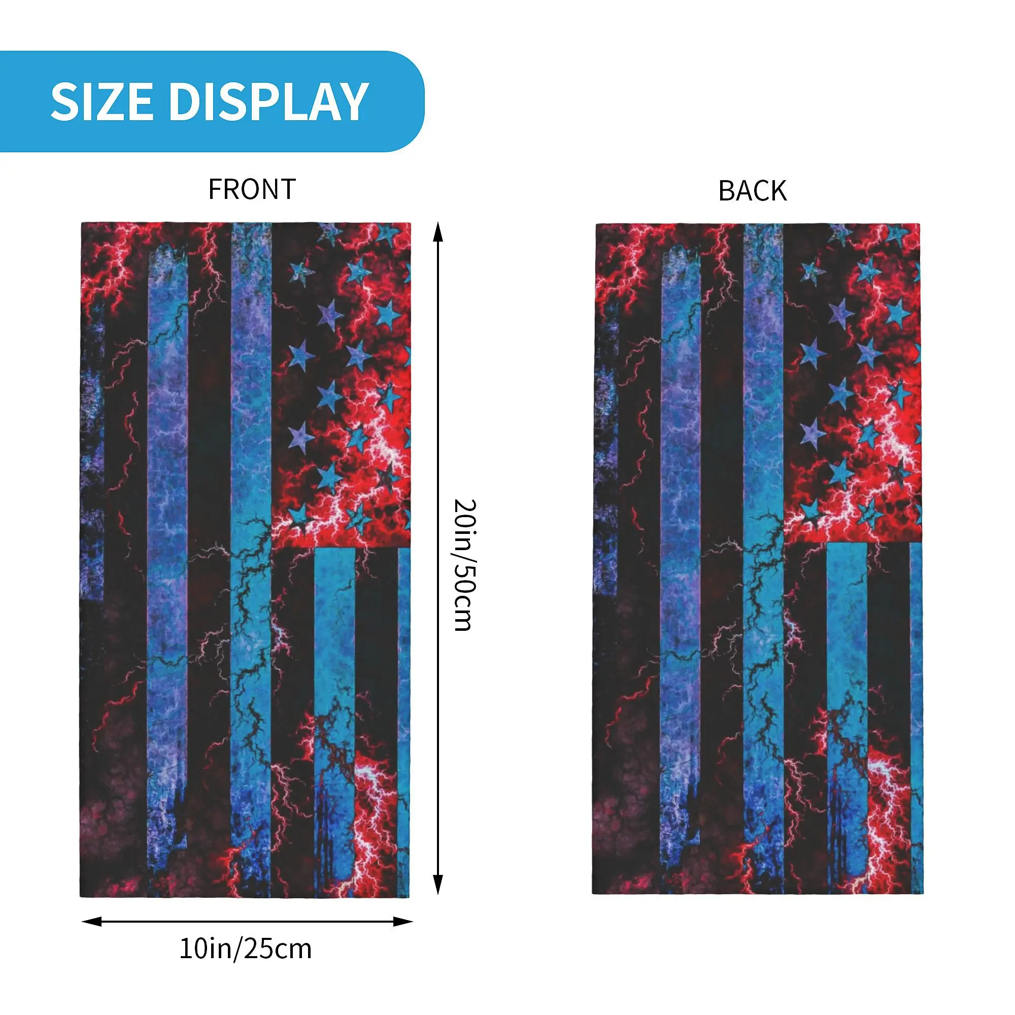 USA America Flag Bandana Neck Gaiter UV Protection Face Scarf Cover Men Women Headband Tube Balaclava