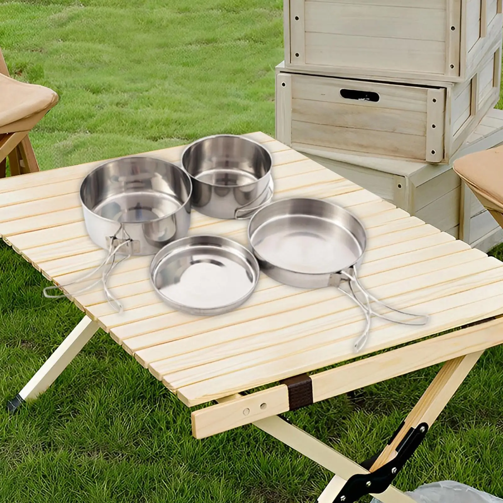 Camping Pots and Pans Set Camping Cooking Pots Camping Cooking Cookware Set Portable Large Capacity for Outdoor Hiking Touring Camping Pots and Pans Set Camping Cooking Pots Camping Cooking Cookware Set Portable Large Capacity for Outdoor Hiking Touring