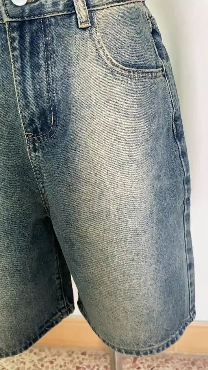 Snoly Women's Summer Embroidery Floral Denim Capri Pants - Elastic Waist, Blue, Small - View #5