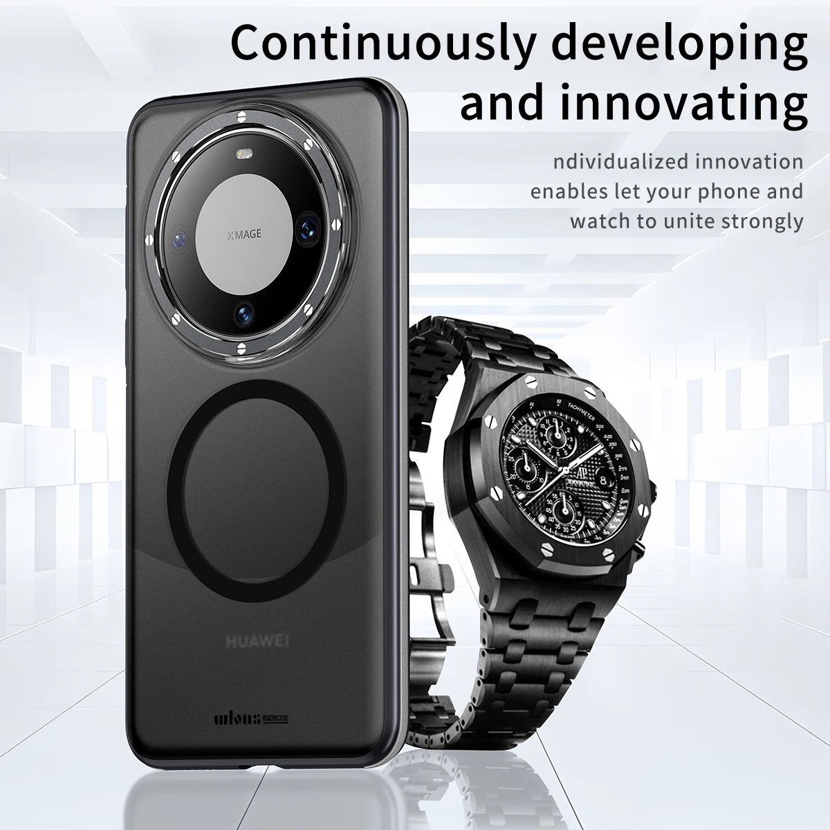 Ultra-Resilient Splicing Skin Sensation Armor Case with MagSafe Compatibility - Shockproof Hybrid Back Cover