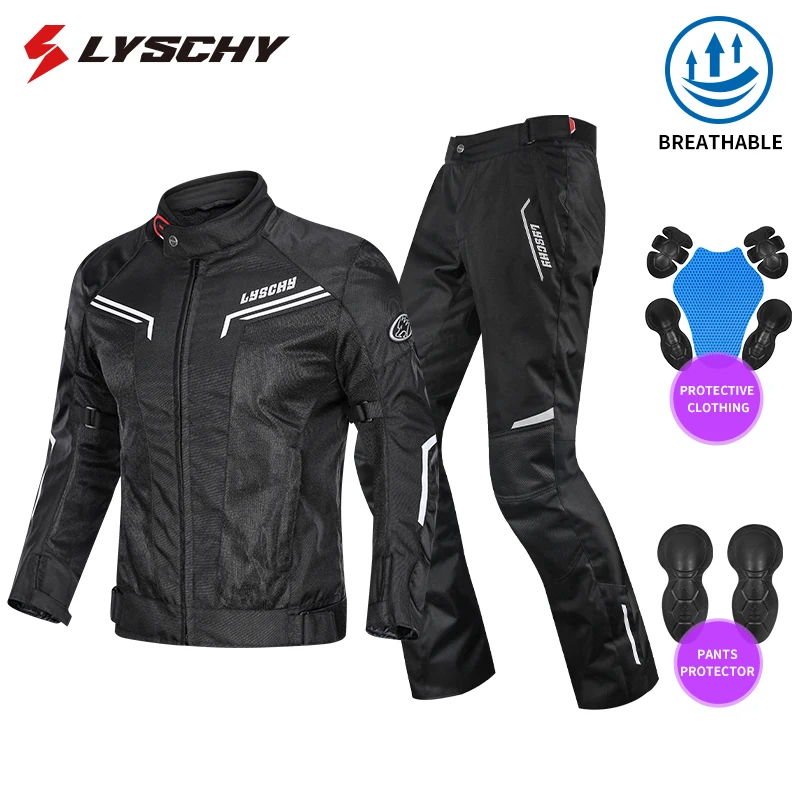 LYSCHY CE 바이커 재킷 바지 정장, 고품질 여름 메쉬 라이딩 의류, 편안한 반사 오토바이 재킷 바지