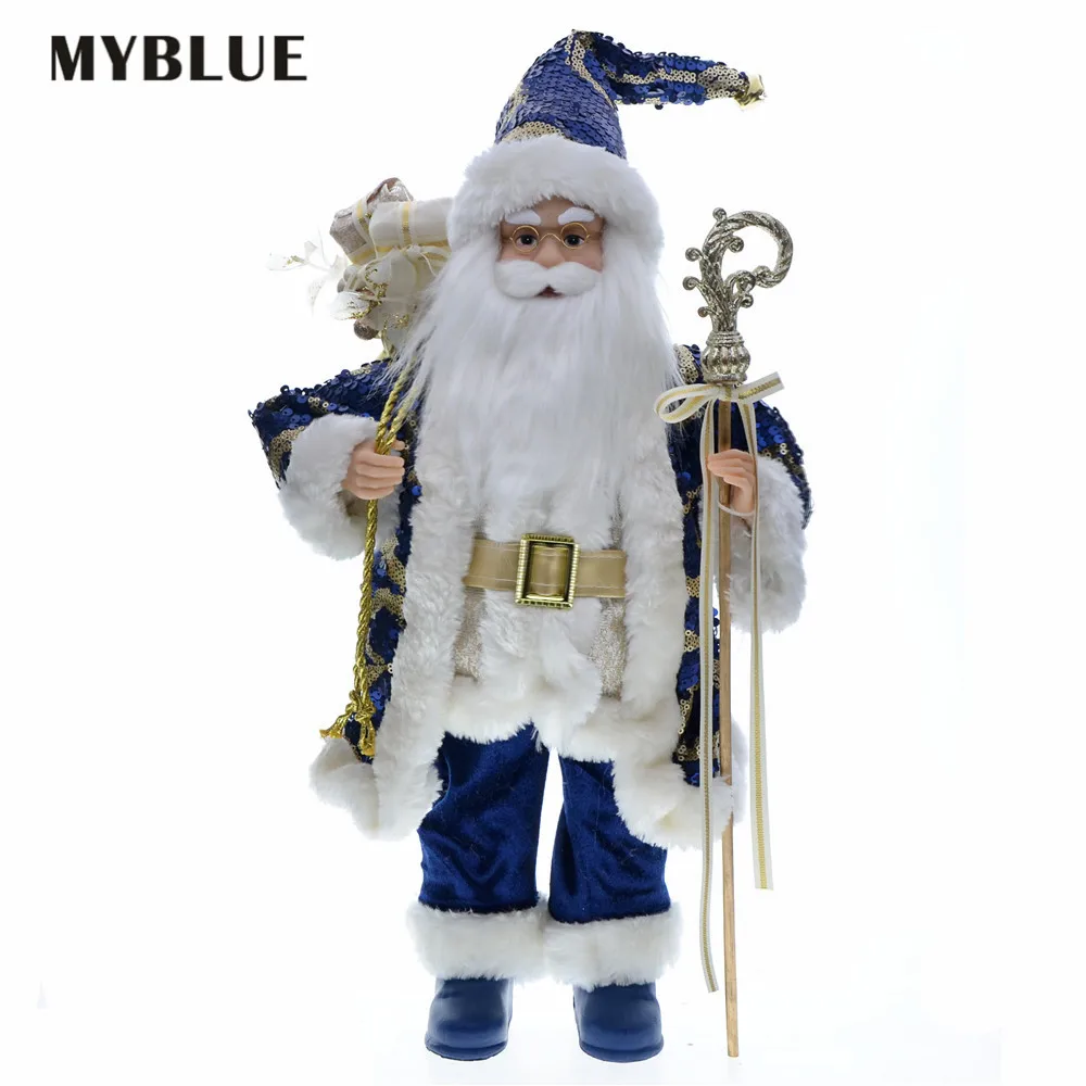 

New Christmas Santa Clause Doll Figure 45CM MYBLUE New Year Home Decor Plush Toy