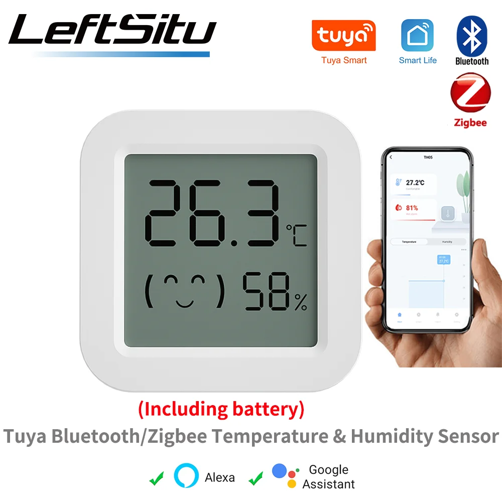 Zigbee/Bluetooth Smart Brightness Thermometer Real-time Light Sensitive  Temperature and Humidity Detector