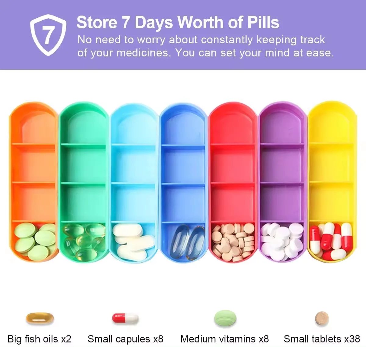 Waterproof Weekly Pill Organizer with Secret Compartments