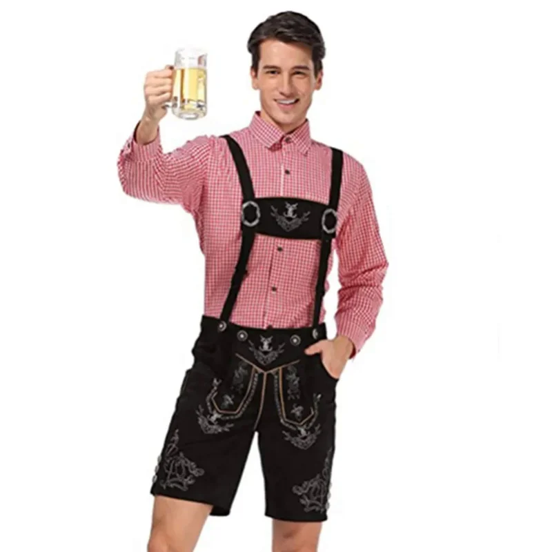 K107 Mens Lederhosen Oktoberfest Octoberfest Bavarian German Beer Costume Outfit - Foto 11