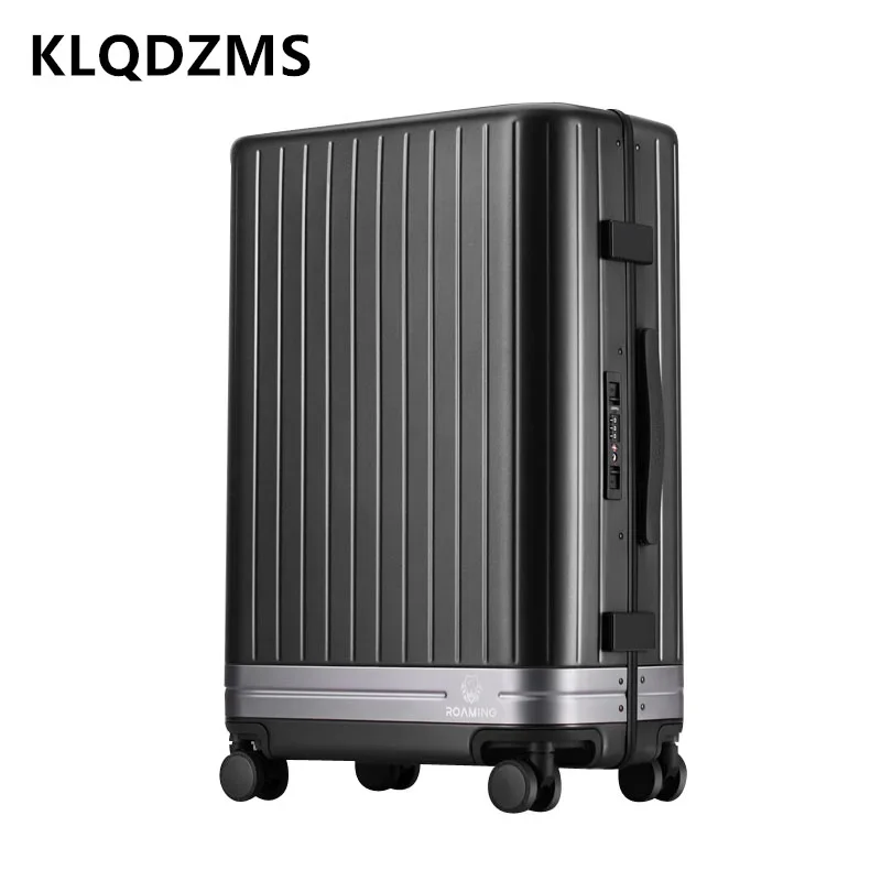 KLQDZMS Rolling Luggage 20"24"26 Inch Aluminum Frame Boarding Box PC Cart Case Cart Style Travel Bag with Wheels Suitcase