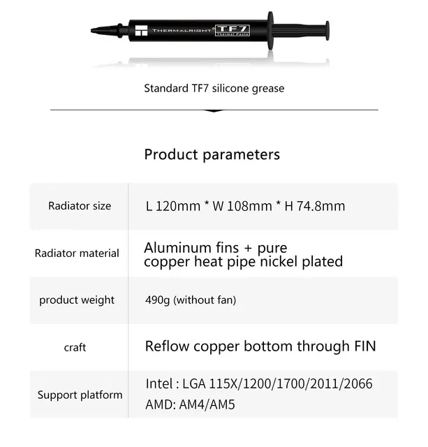Dissipatore CPU Thermalright SI-100 | 6 Heatpipes 6mm, Ventola PWM 120mm, Tecnologia AGHP 3.0 | Per AMD AM4/AM5 E Intel 1150-1700 - Foto 4