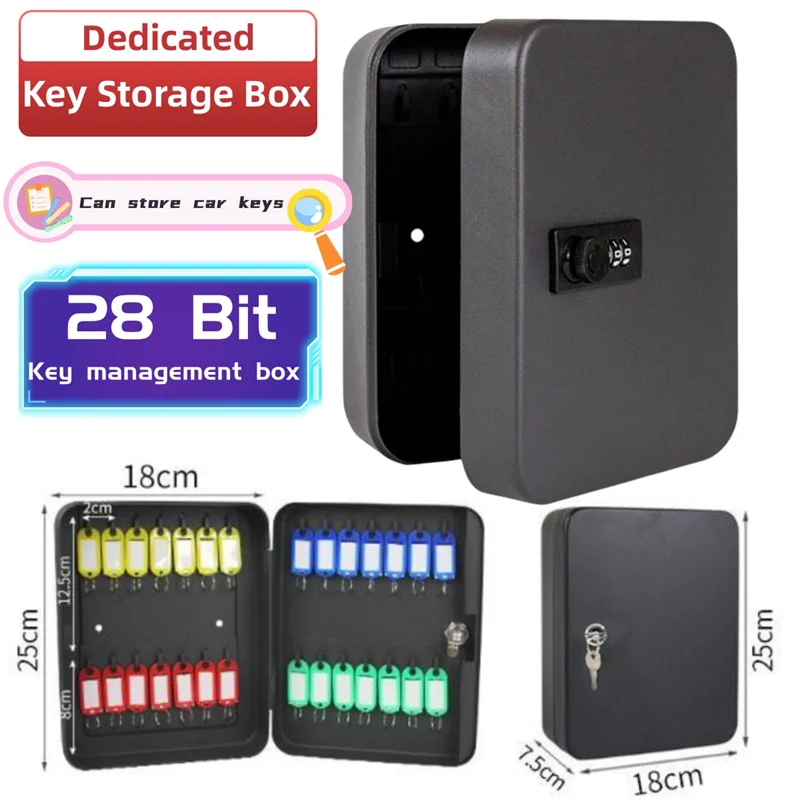 dedicado-key-storage-box-familia-spare-key-management-mini-cofre-senha-do-carro-wall-mounted-metal-box-28-bit