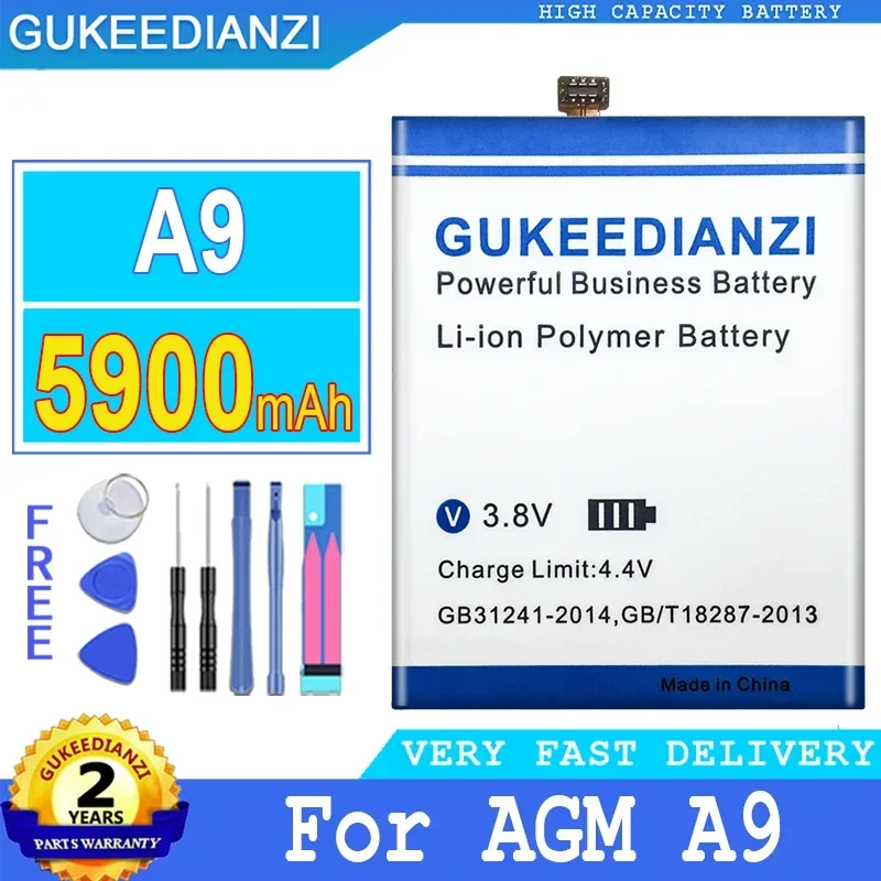 Una Batteria Di Ricambio Per Telefono Cellulare Ricaricabile Ad Alta Capacità Da 5900Mah 9 Per Batterie Agm A9 Smartphon