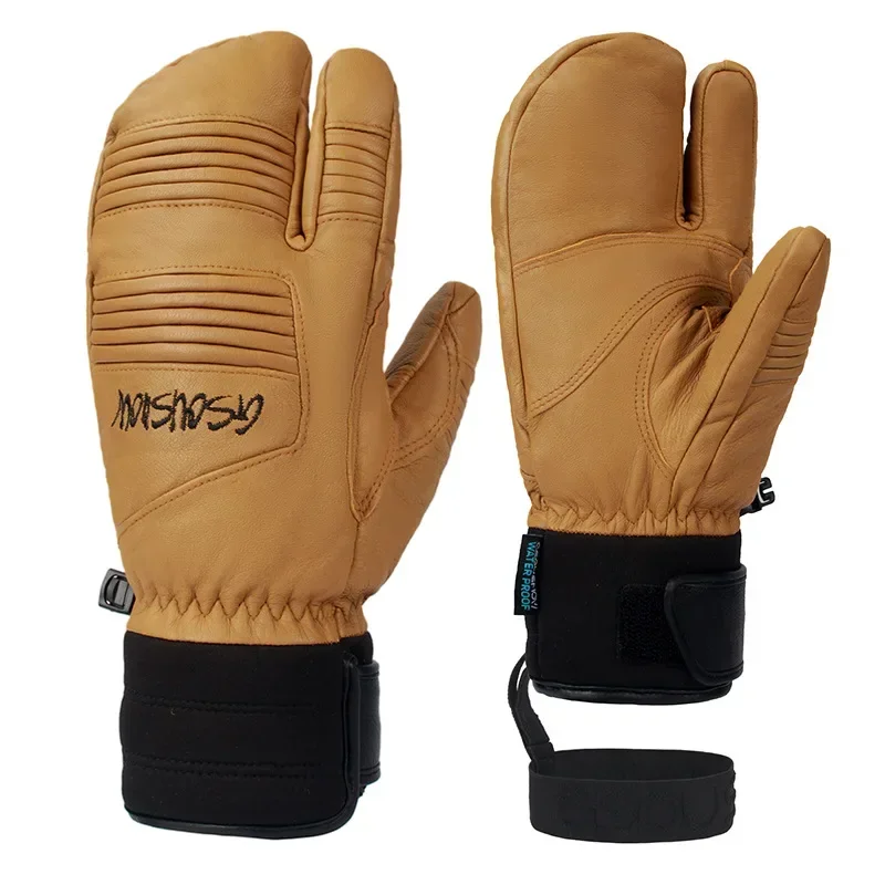 Guanti Da Sci A 3 Dita Unisex | Invernali Impermeabili Caldi Con 3M Thinsulate, Per Uomo E Donna, Con Tasca Cerniera