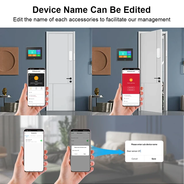 Tuya WiFi GSM Home Security Protection Smart Alarm System TFT Screen Burglar Kit Tuya APP Remote Control Arm And Disarm 3