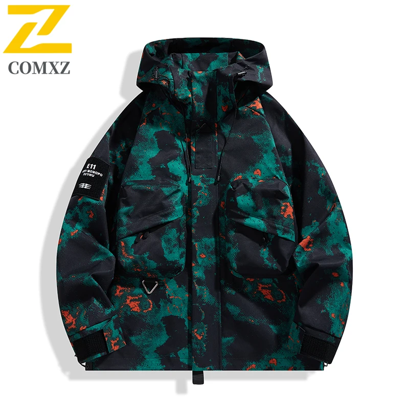 EiAO American Work Jacket Men Waterproof Windproof Breathable Outdoor Hiking Coat Durable Couple Unisex Mountain Sports Wear