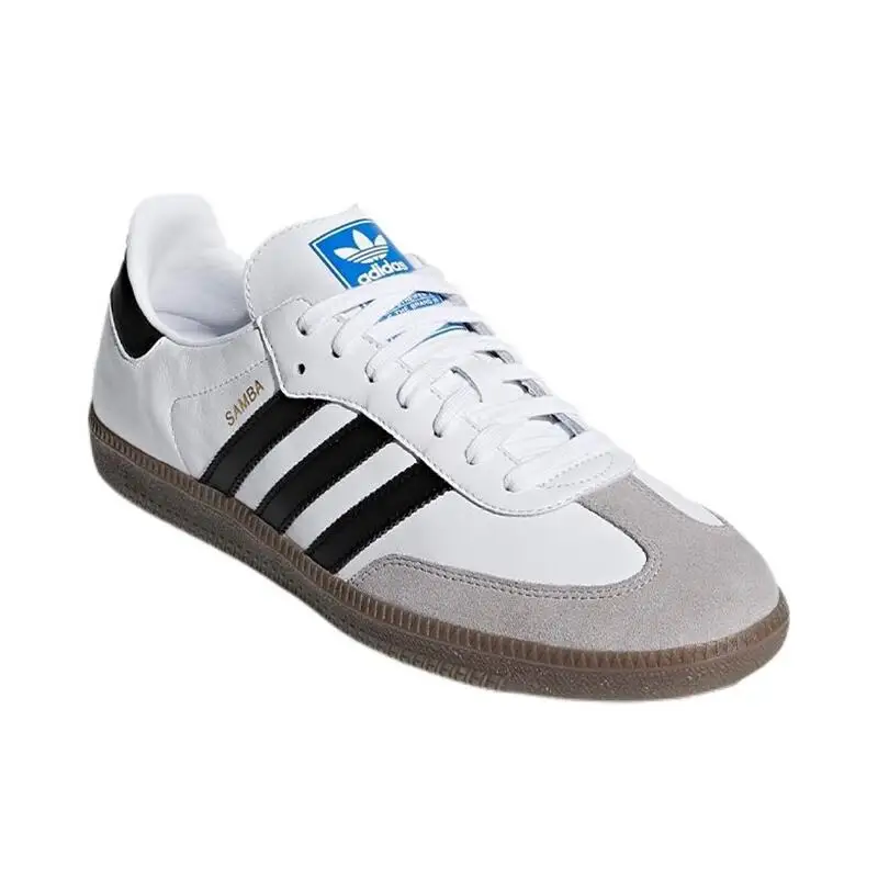 Adidas Originals Samba Men's and Women's Skateboarding Shoes Wear Resistant Low Cut Board Shoes Anti Slip Comfortable White skateboarding shoes