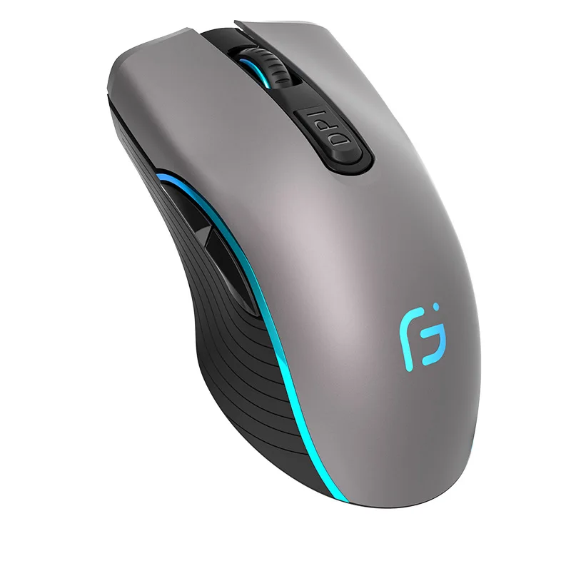 OGORUS X9 무선 게이밍 마우스, 인체공학적 듀얼 모드, 2.4G + 블루투스, 2400DPI 조절 가능, 무소음 7 가지 색상, PC 노트북용 브레스 글로우