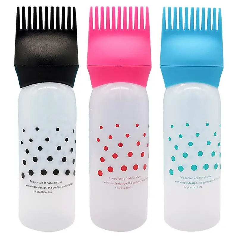 

Hair Oil Applicator Bottle Refillable Bottle For Hair Dye Shampoo Comb Dispensing Salon Oil Hair Coloring Hair Accessories