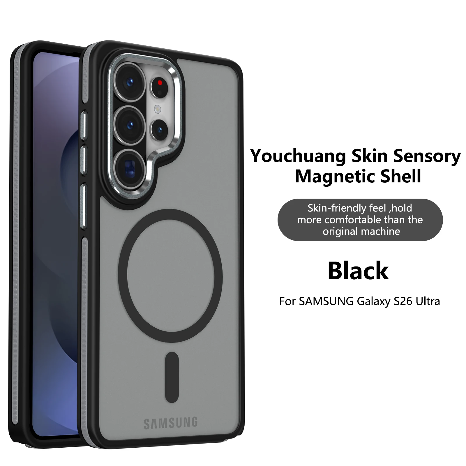Bicolor Matte Clear MagSafe-Compatible Shockproof Phone Case with Magnetic Wireless Charging 杜