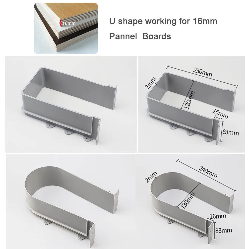 Bathroom Kitchen Sink Drawer Drainage Ring U Shape Plastic Siphion Pipe Space U-shaped Slot Cabinet Recessed Bath Hardware Set bathroom hardware set,bathroom hardware accessories,plumbing tool