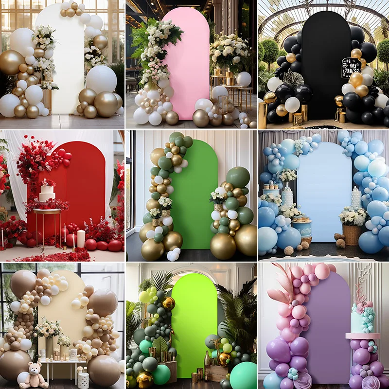 1PCS White Pink color Two sides available Wedding Arch Stands Cover,Size 6FT 6.6FT 7.2FT,Party background cloth,Wedding props