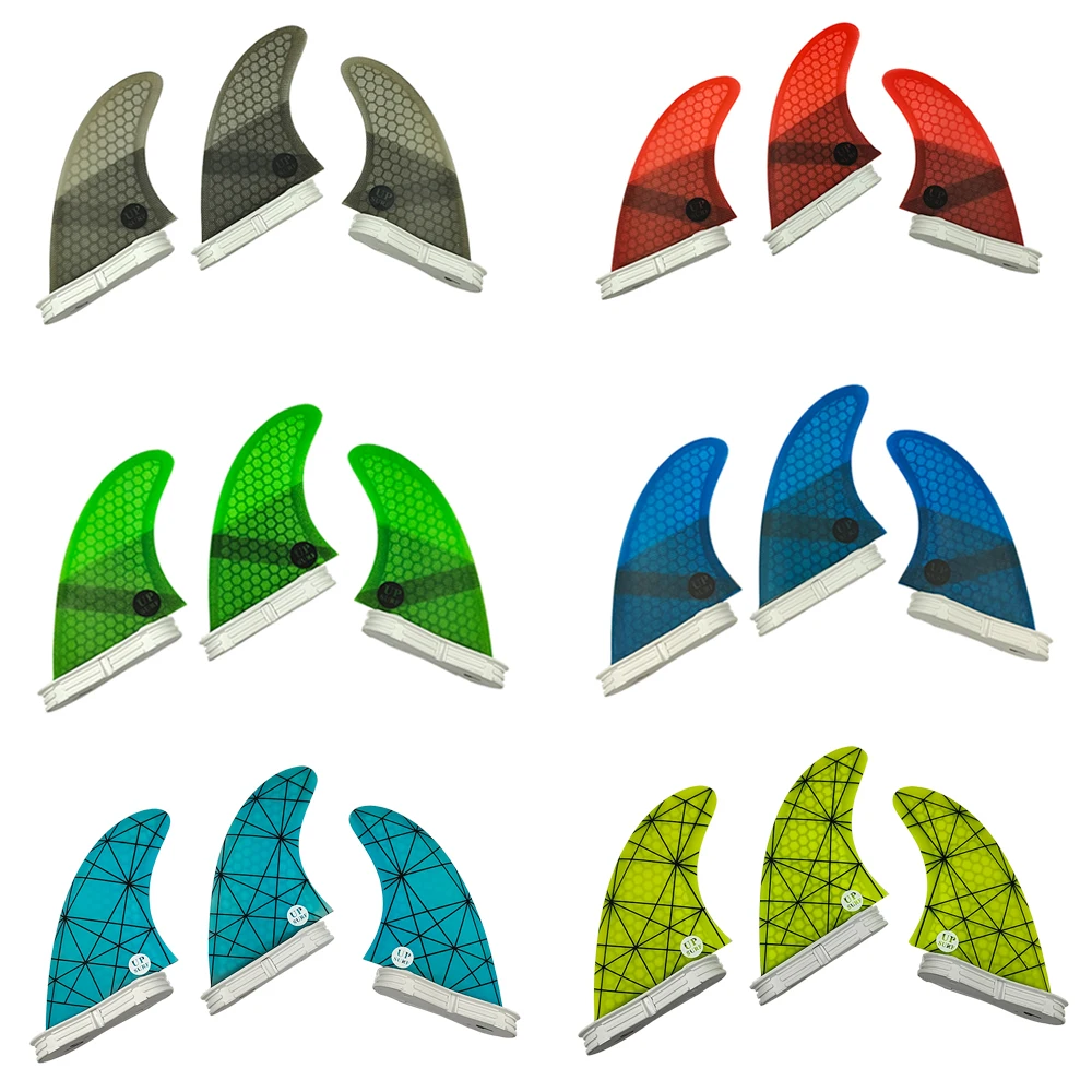 M/L Surfboard Fins Carbon FIber Tri Fins UPSURF FCS2 g5/g7 Surf Fins Double Tabs 2 Fin For Sup Quilhas 3 Fins Set double tabs surfboard fins red black color surfing fins honeycomb double tabs l fin quilhas