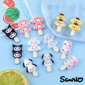 카와이 산리오 헬로 키티 송진 액세서리 소녀 쿠로미 시나모롤 DIY 전화 케이스, 냉장고 자석 머리핀 패치, 애니메이션 신제품, 10 개 상품 이미지