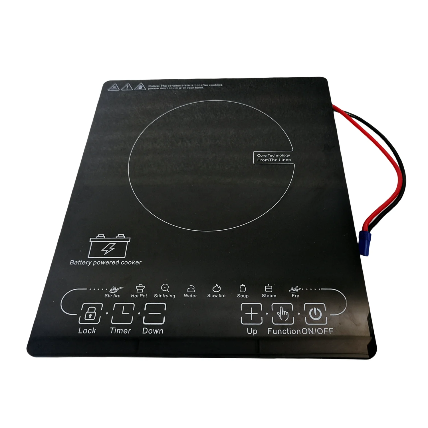 New Single Battery Powered Electric Commercial Solar DC 24V/48V Induction Cooker Smart Hot Pot Stove