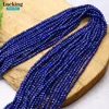 100% Natural Lapis Lazuli 2mm/3mm Faceted Loose Beads For Jewelry Making Bracelet Necklace Accessories 15'' 6