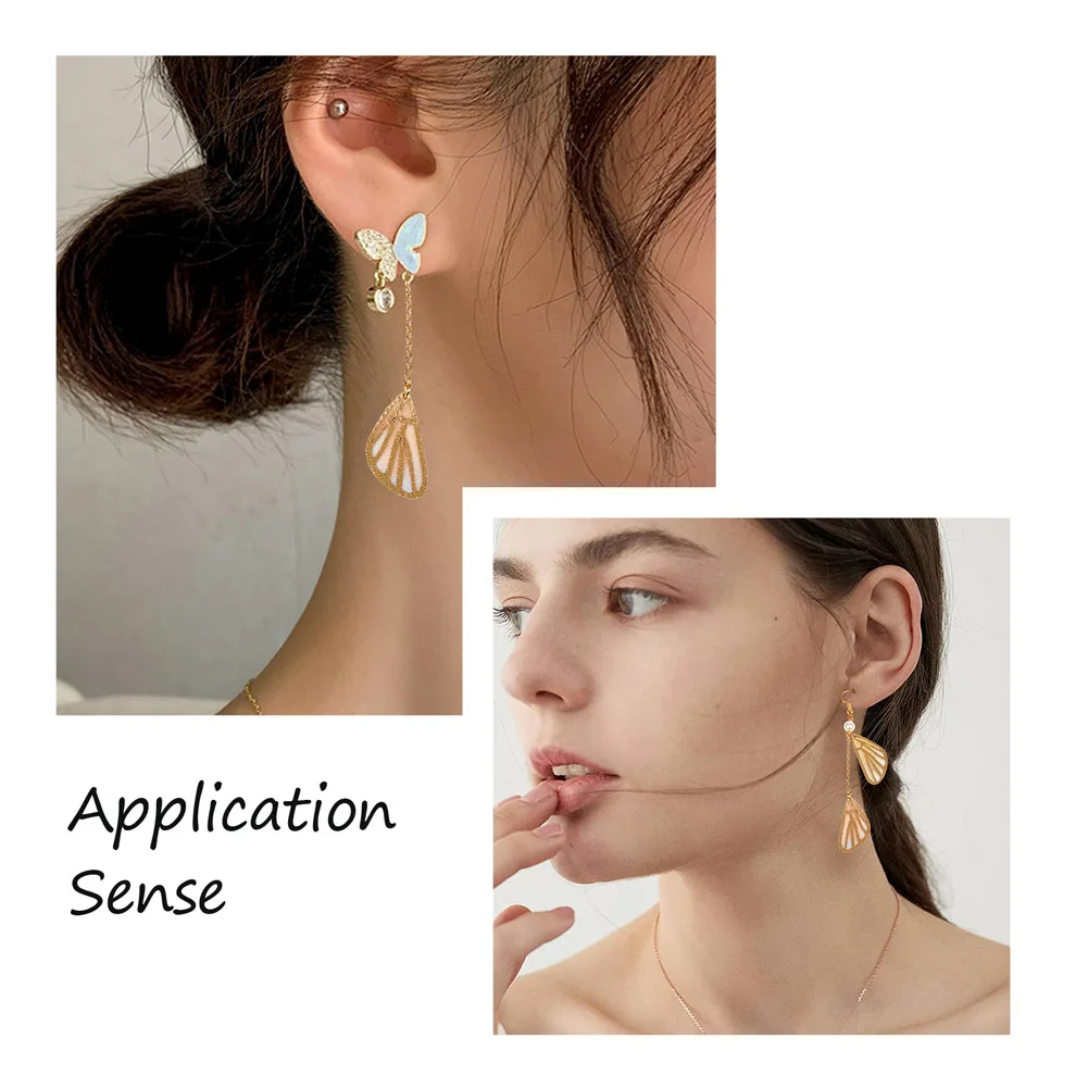 100pcs Butterfly Wing Charms Imitation Metal Cloth Pendants Colorful Fashion DIY Drop Earrings Jewelry Making Accessories