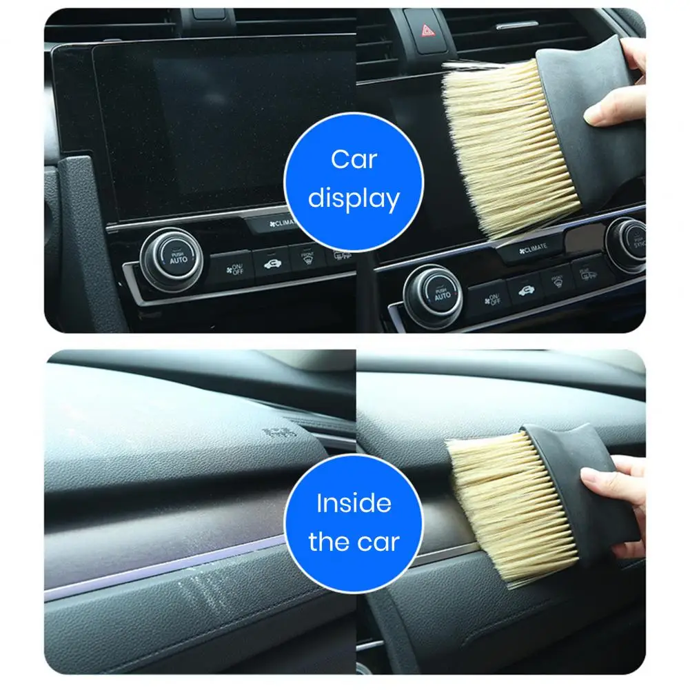 

Odor-free Car Dust Brush Ergonomic Handle Car Dust Removal Brush for High Density Soft Bristle of Auto Air Conditioning Vents