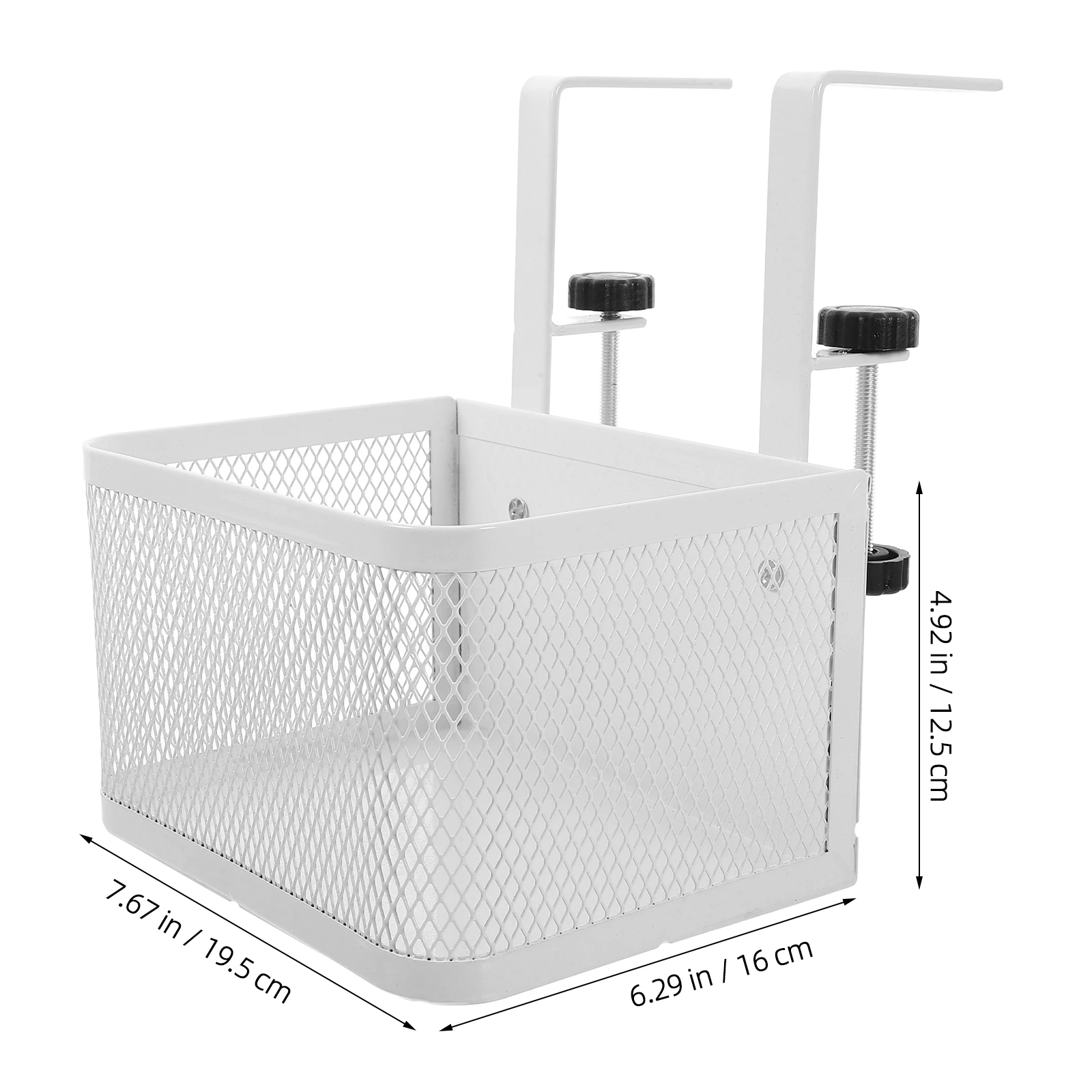 Clamp On Desk Organizer Basket Under Desk Storage Solution for Office Classroom Home No Drilling Required Cable Organizer Basket