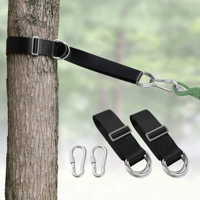 Outdoor Tree Swing Straps 200kg Heavy Duty Hook Ring Hanging Belt Connecting Belt for Hammock Punching Bag Swing Horizontal Bar 1