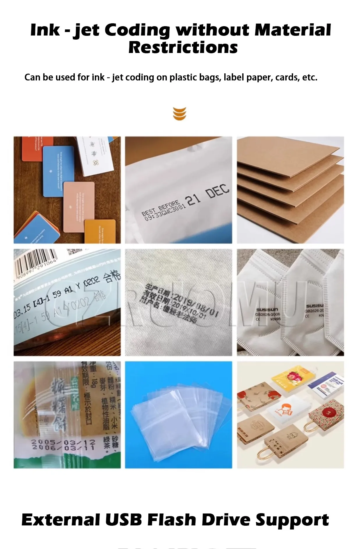 12.7MM Paging Coding Machine for Plastic Paper Bags Labels ID Cards Expiry Date