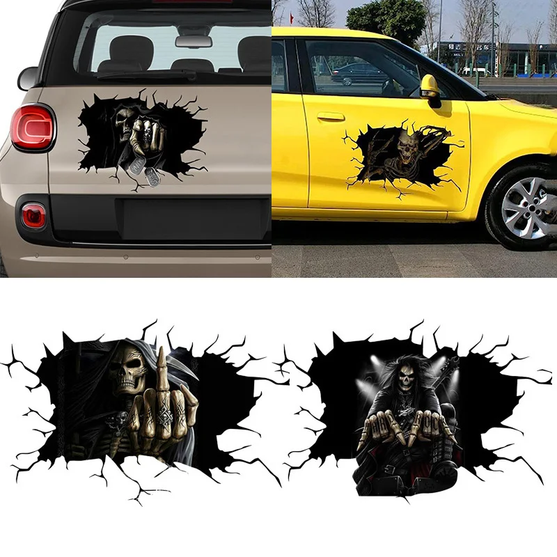 

Halloween Skull Sticker Car Rear Windshield Horror Silent Atmosphere Decals Auto Window Wall Festival Decoration Car Stickers