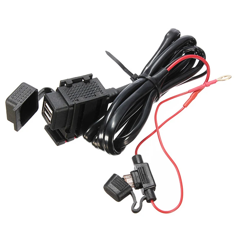 Motorrad Lenker Ladegerät Dual USB Ports 12V/24V Wasserdicht Motorrad 5V  2.1A Adapter Steckdose Zum