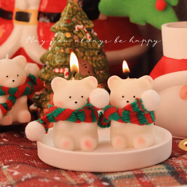 Originale Natale Candele profumate Scatola regalo Ornamento Regalo Vigilia di Natale Orso Casa Atmosfera Souvenir