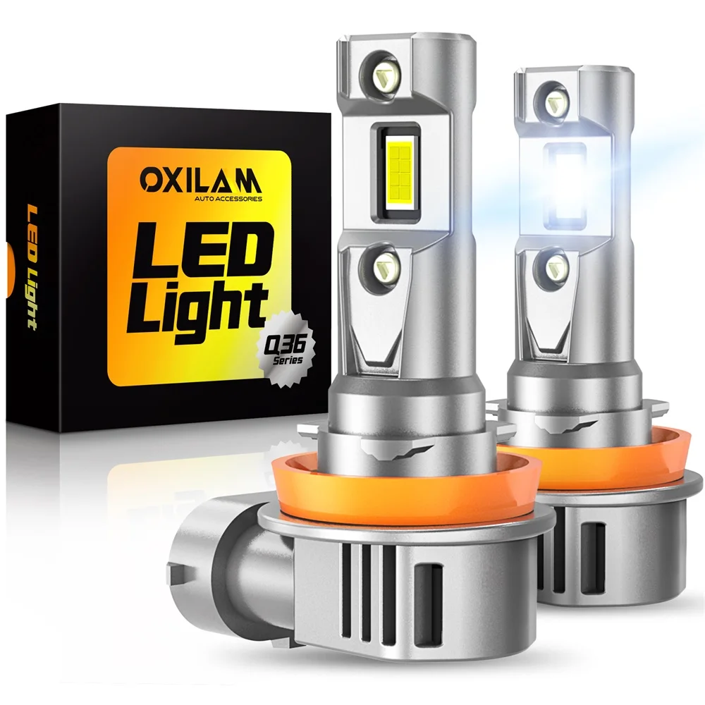 OXILAM 2Pcs 16000LM Canbus H11 LED Headlight Bulb 60W HB3 9005 LED HB4 9006  HIR2 9012 Error Free H8 Turbo LED 12V 6500K Mini H4