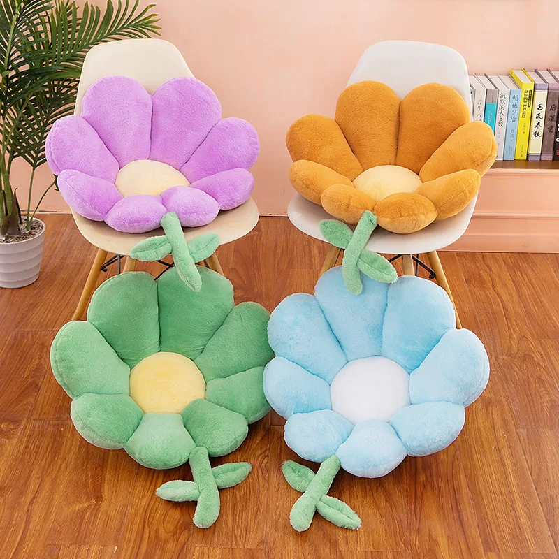 

Flower Throw Pillow Sofa Seat Back Cushion Office Chair Plush Toy Petal Room Winter Home Decoration Soft Comfortable Waist Cushi