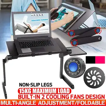 42x26CM Laptop Stand With Cooling Fan Portable Foldable Adjustable Computer Laptop Table For Bed Sofa Laptop Desk folding Table