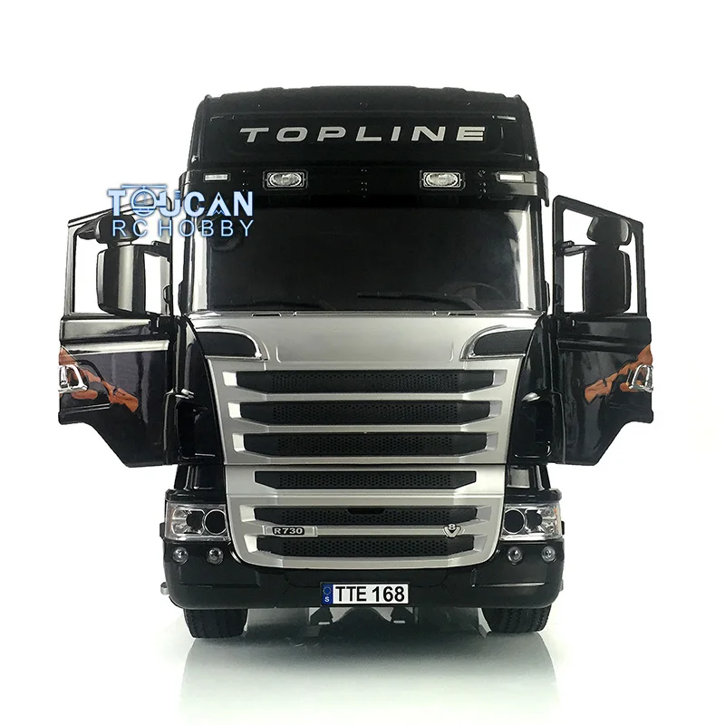 1/14 LESU 6*4 Metal Chassis RC Tractor Truck Kit Radio Control Vehicle Painted Cabin R730 High Roof Motor Toy DIY Model THZH0928 6