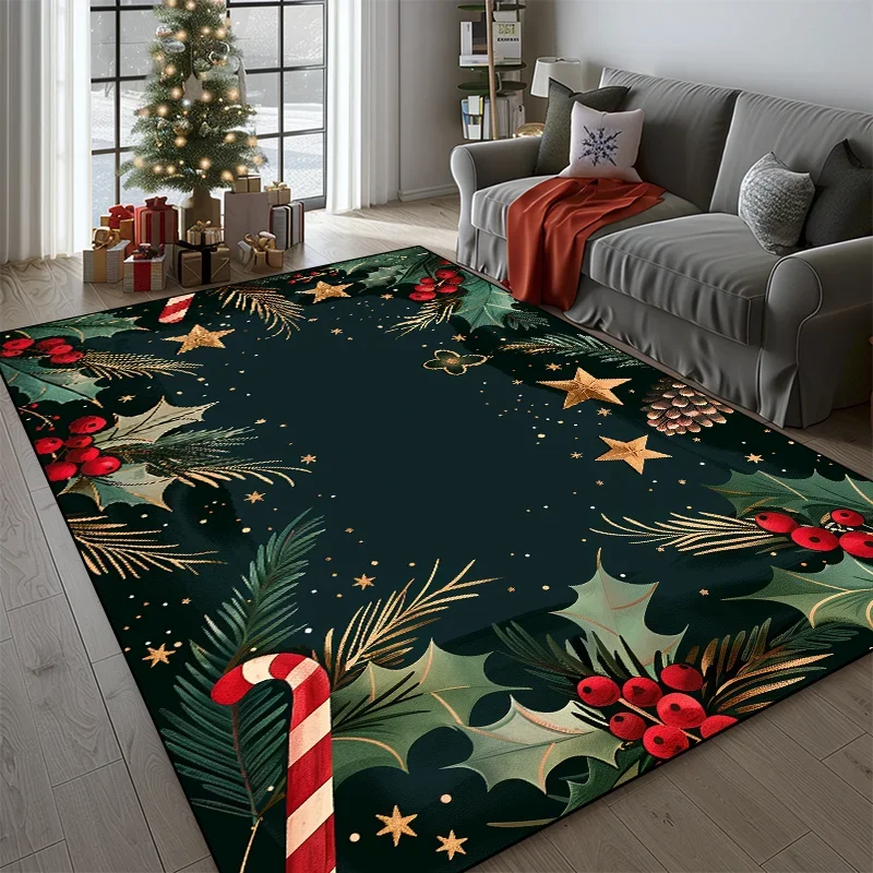 Christmas Cute Pattern Carpet for Living Room Home Decor Sofa Table Large Area Rugs Hallway Balcony Fluffy Mat Non-slip Doormat 4