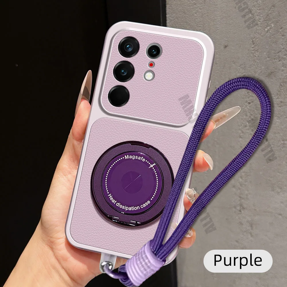 Ultra Magnetic Rotating Bracket Phone Case with Lanyard