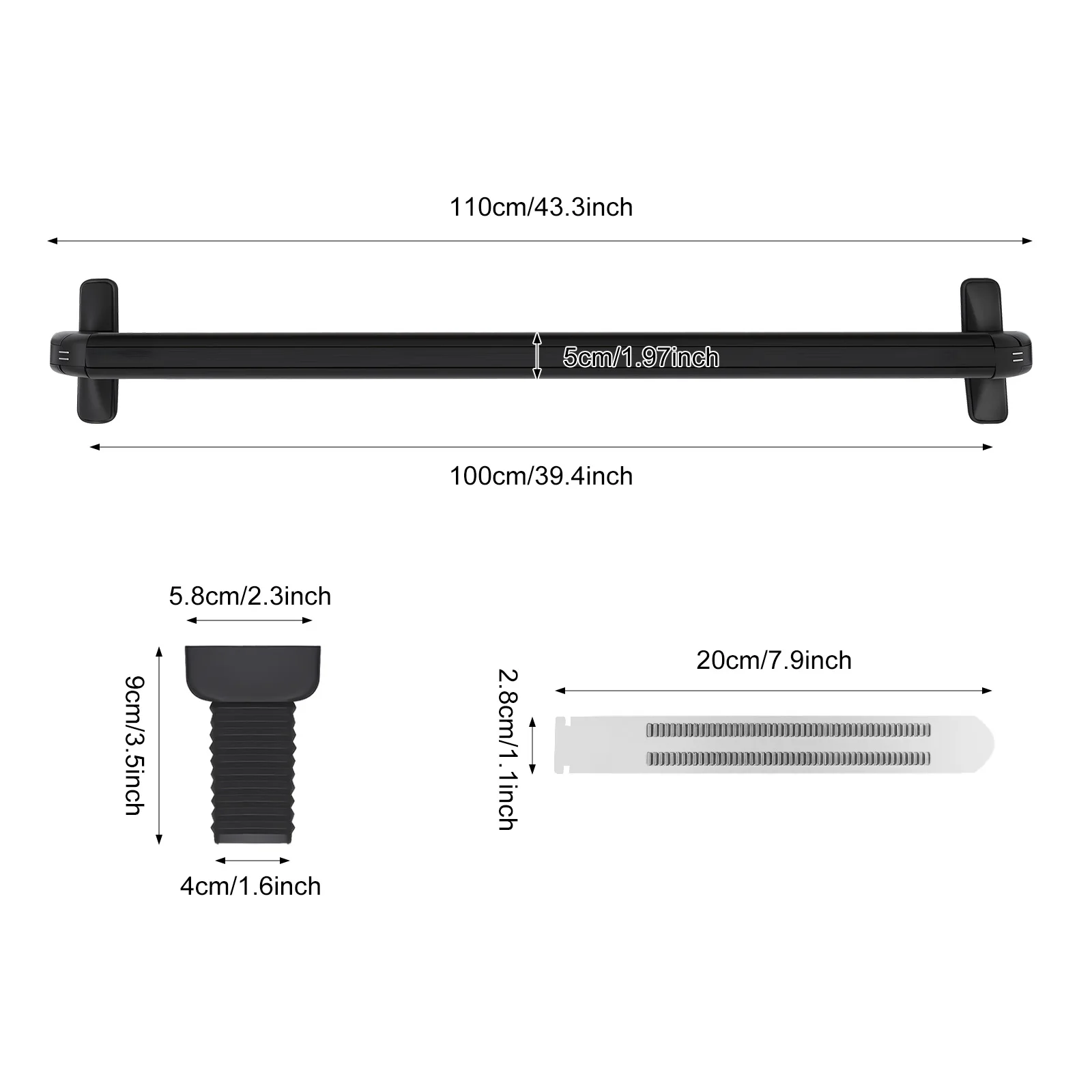 Universal Black Aluminum Crossbars