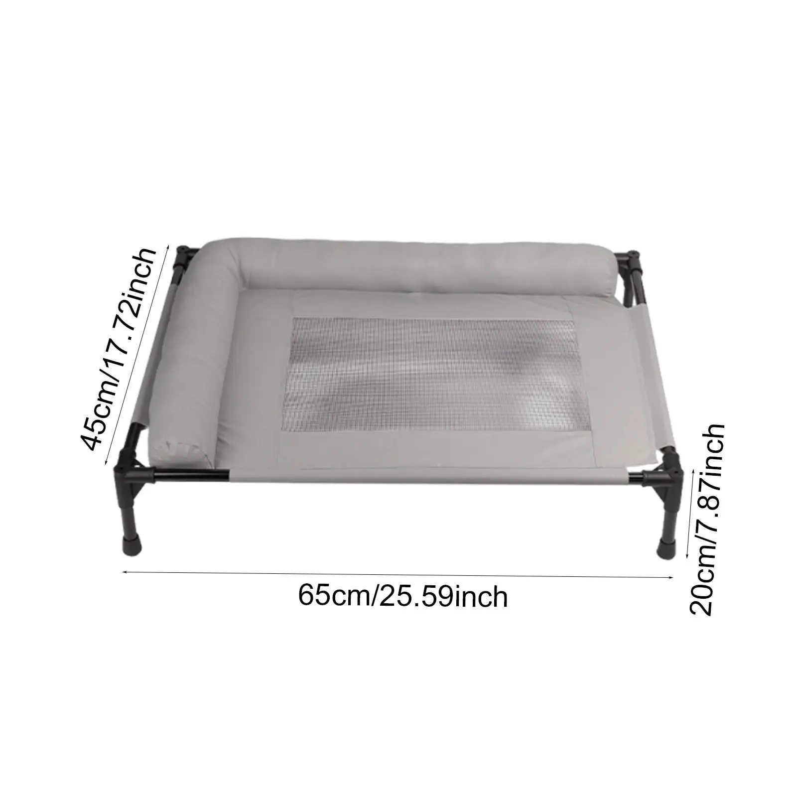 Versatile Dog Cot with Metal Frame Breathable Elevated Bed for Pets Home Outdoor Sleeping Solution